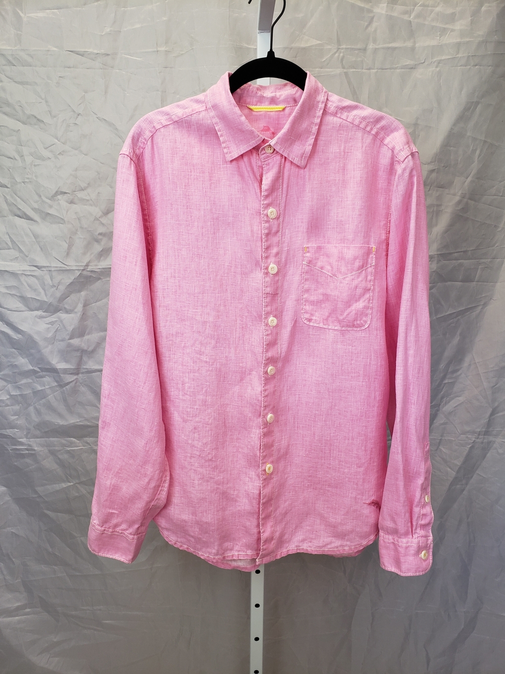 Tommy Bahama Sea Glass Breezer Linen Shirt Men's Small  Pink Button Down TR31062